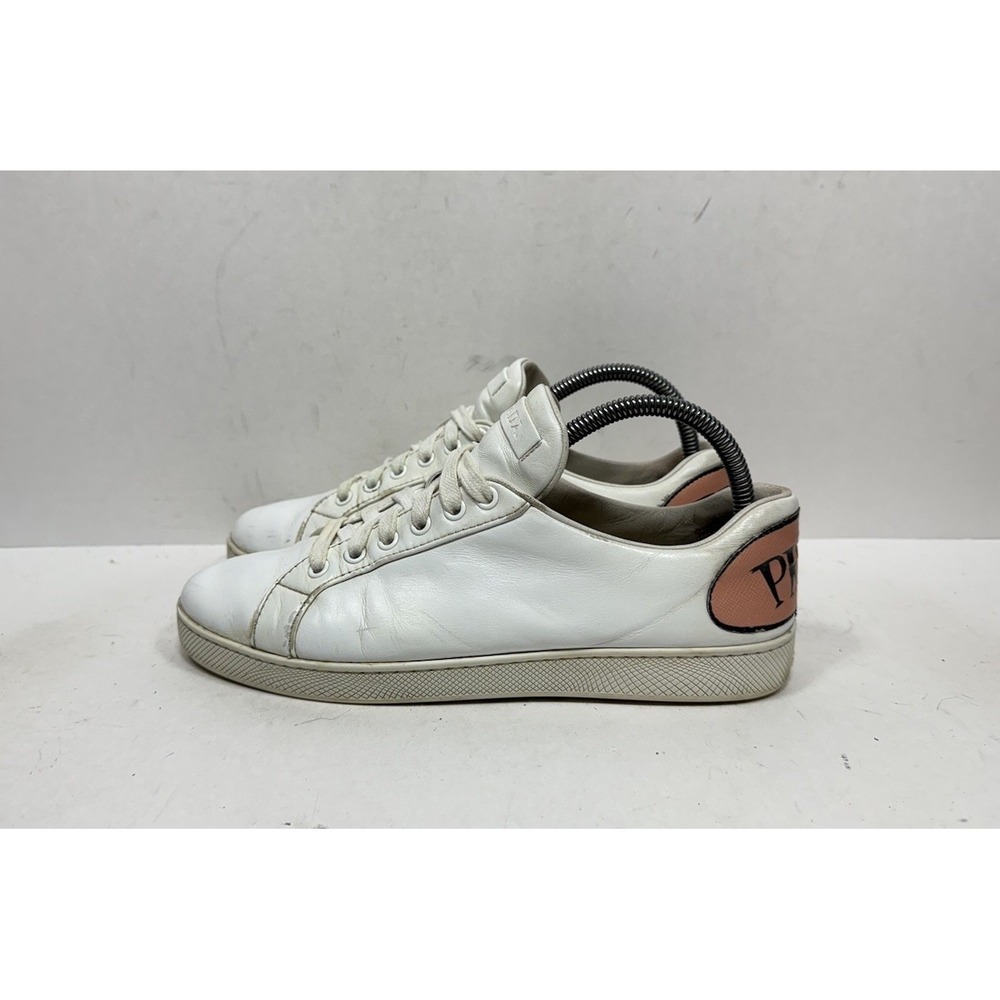Prada Speech Bubble Comic Low Top 779 White Leather Shoes Womens Size 8.5 US - Picture 4 of 10